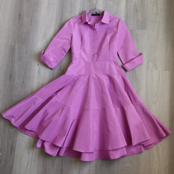 Carolina Herrera Dresses & Skirts - CAROLINA HERRERA shirtdress lilac purple midi 4 party event wedding chic ALTERED